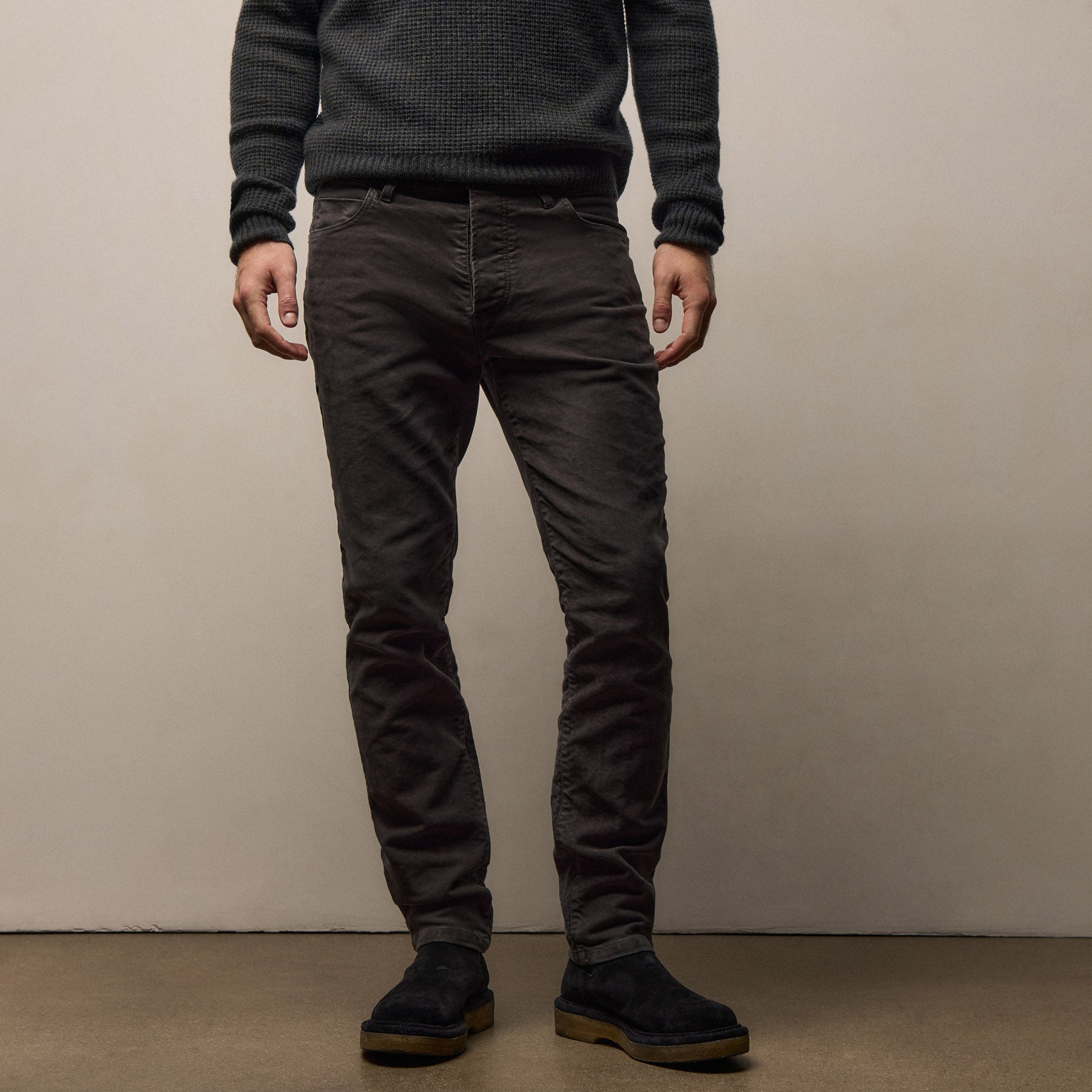 Regular Fit Cotton Moleskin 5 Pocket Pant Magma Pigment