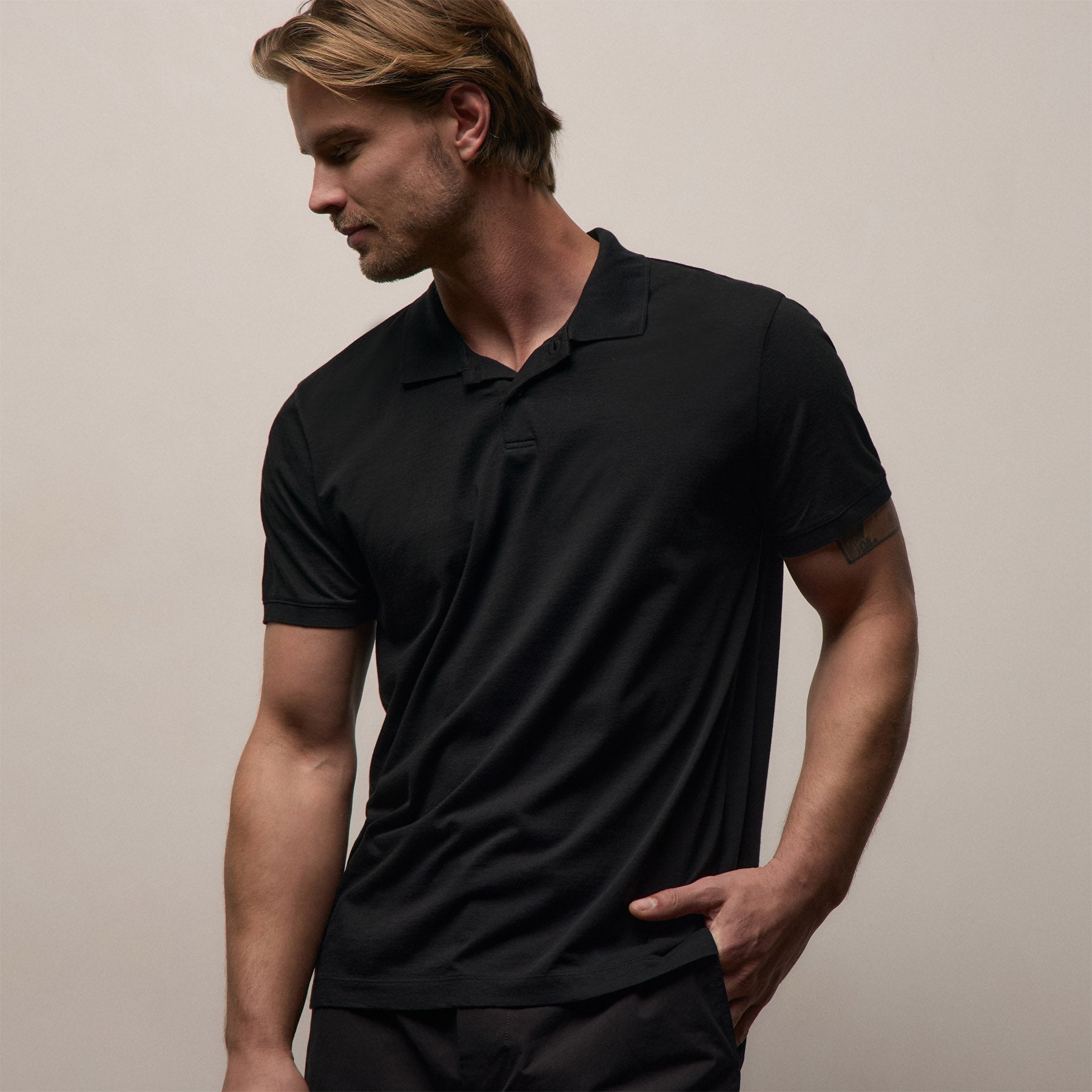 Classic Fit Jersey Polo Black