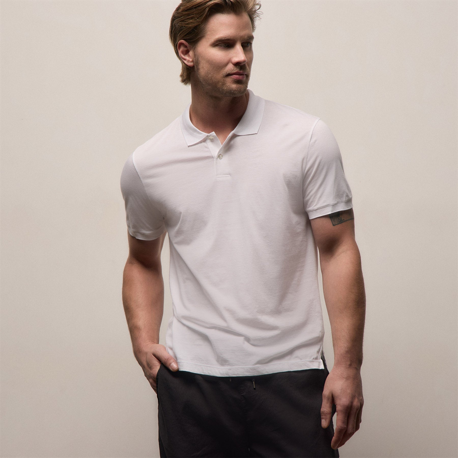 Classic Fit Jersey Polo White