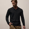 Classic Fit Jersey Long Sleeve Polo Black