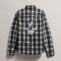 Relaxed Fit Lined Plaid Jacket Black White