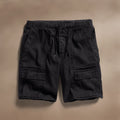 Relaxed Fit Linen Blend Utility Short Black
