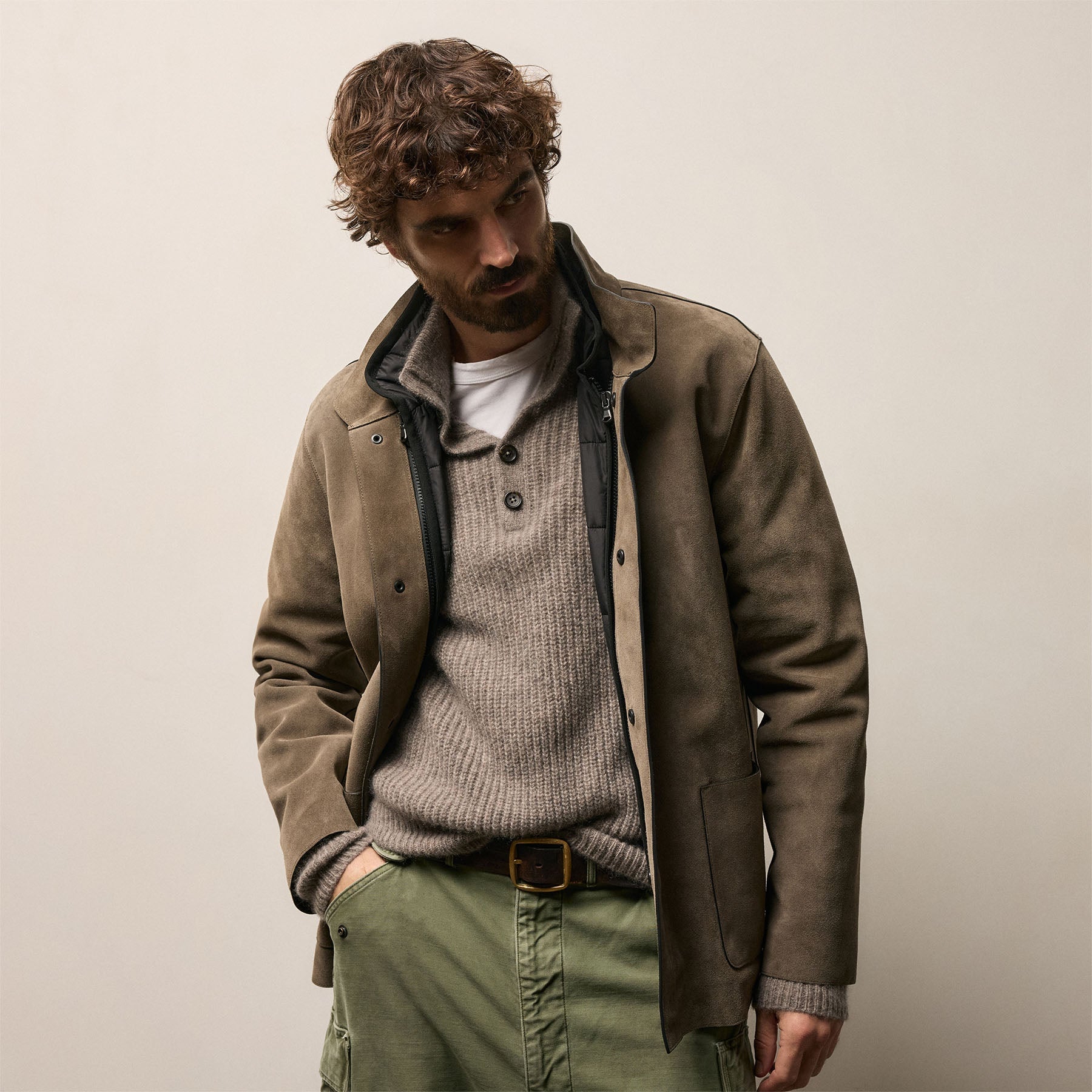 Relaxed Fit Suede Ranch Jacket Caribou