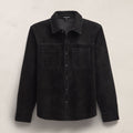 Classic Fit Suede Western Shirt Black
