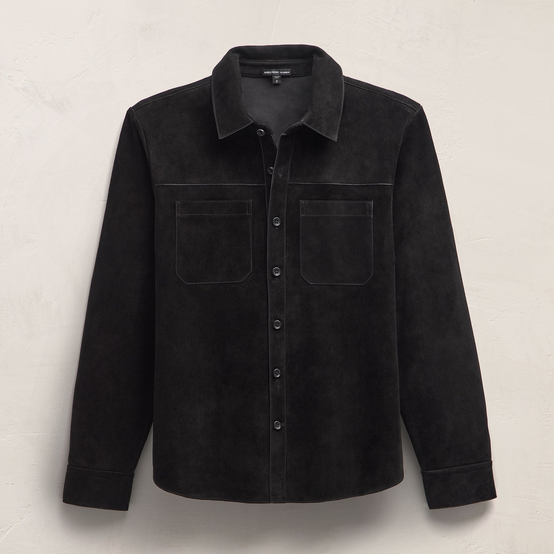 Classic Fit Suede Western Shirt Black