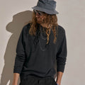 Regular Fit Cotton Cashmere Raglan Crew Coal