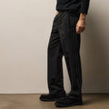 Slim Fit Contrast Trimmed Wool Stretch Trouser Black