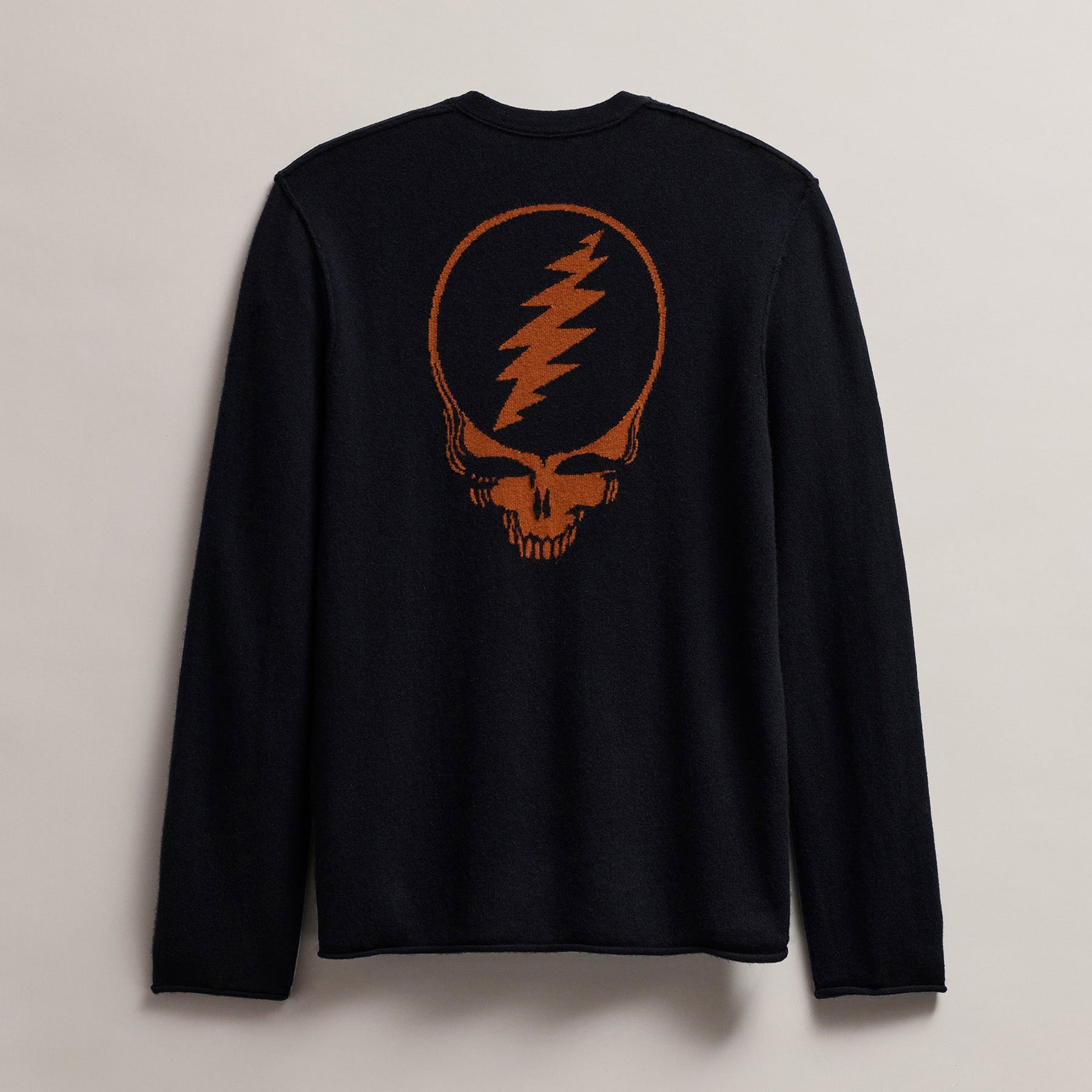 Regular Fit Recycled Cashmere Sweater Black Burnt Orange