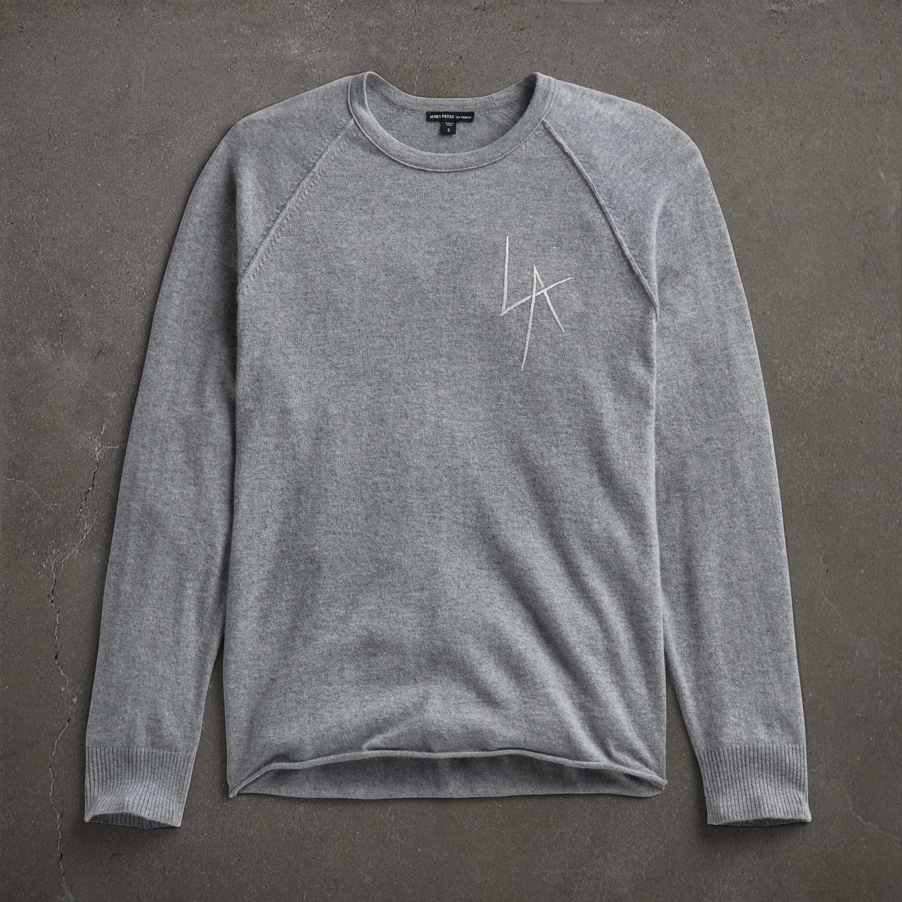 Relaxed Fit Cashmere Raglan Heather Grey