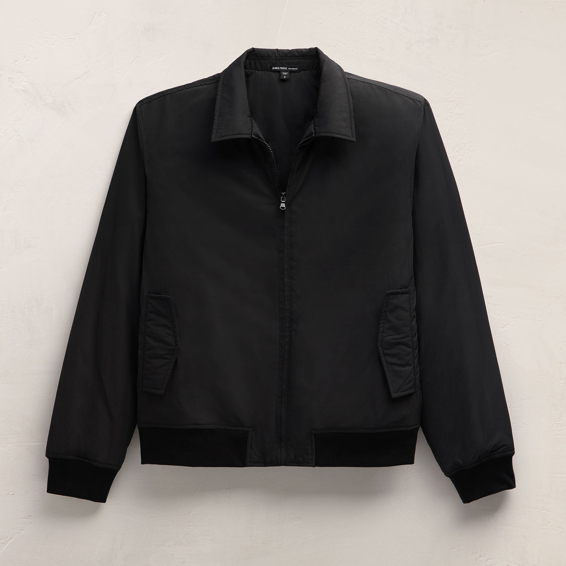 Regular Fit Recycled Twill Bomber Jacket Black