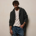 Relaxed Fit Chunky Waffle Knit Hooded Coat Anthracite
