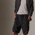 Relaxed Fit Parachute Poplin Cargo Short Black