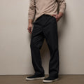 Relaxed Fit Elevated Cotton Twill Drawstring Trouser Black