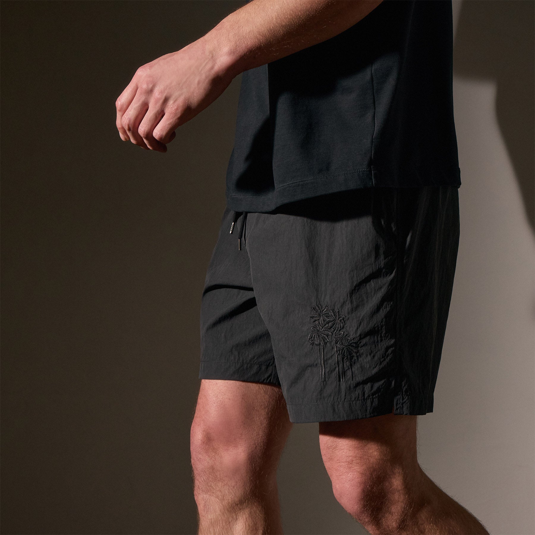Standard Fit Embroidered Boardshort Black