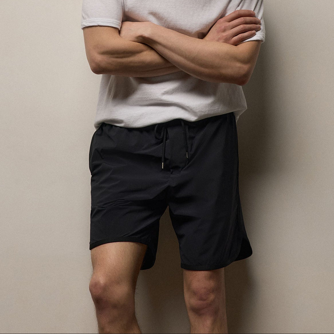 Standard Fit Curved Hem Boardshort Black